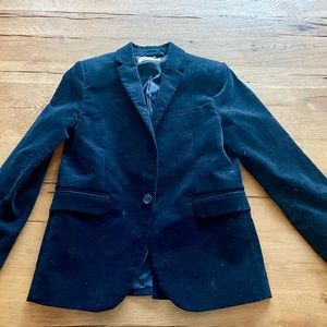 Navy Blue Velvet Blazer